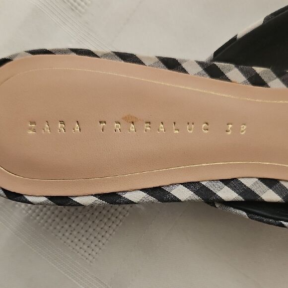 Black and White Checkered Women's Mules - Picture 2 of 16